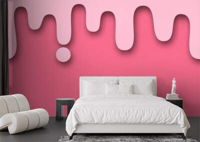 Papercut Pastel pink ice cream pattern background image. Wall mural