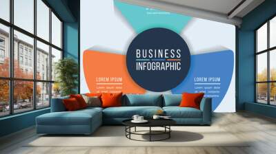 Business Infographic design 3 steps, objects, elements or options infographic business template Wall mural