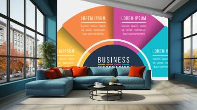 Infographic 4 options or steps design template for business information Wall mural