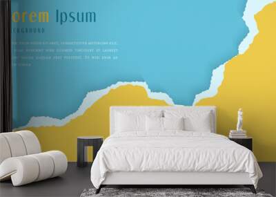 Modern Colorful Paper Ripped Frame Design Template Wall mural