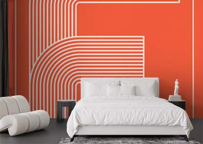 Abstract. Letters on a background. Trendy lines. Alphabet, Letters. Nostalgic colors.  Wall mural