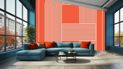 Abstract. Letters on a background. Trendy lines. Alphabet, Letters. Nostalgic colors.  Wall mural