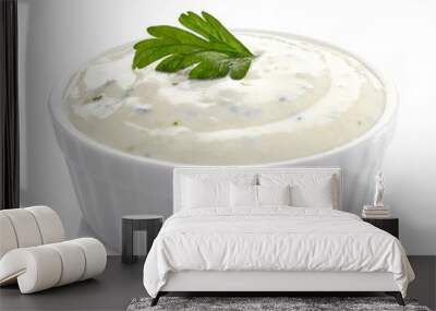 Bowl of fresh garlic dip Wall mural