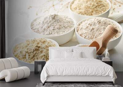 Bowls of gluten free flour Wall mural