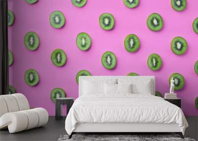 Colorful pattern of kiwi fruit Wall mural