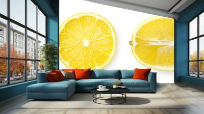 Fresh whole, half and sliced lemon Wall mural