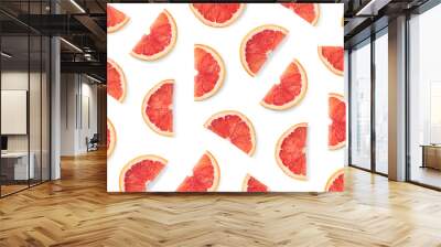 Fruit pattern of grapefruit slices Wall mural