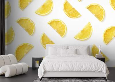 Fruit pattern of lemon slices Wall mural