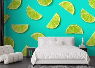 Fruit pattern of lime slices Wall mural