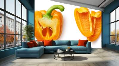 Set of fresh whole and sliced sweet pepper Wall mural