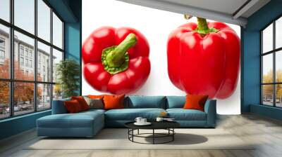 Sweet red pepper isolated on white Wall mural