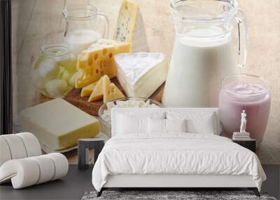 Various fresh dairy products Wall mural