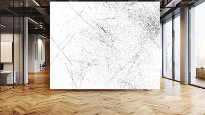 Grunge black and white pattern. Monochrome particles abstract texture. Background of cracks, scuffs, chips, stains, ink spots, lines. Dark design background surface.
 Wall mural