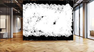 Grunge black and white pattern. Monochrome particles abstract texture. Background of cracks, scuffs, chips, stains, ink spots, lines. Dark design background surface.Grunge Texture Vector Wall mural