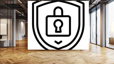 Shield lock Icon. Security Shield Icon Wall mural