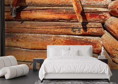 rocker and wooden bucket Wall mural