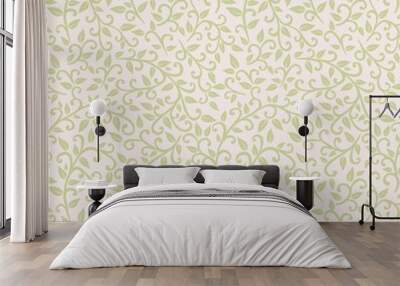 vector seamless pattern: spring foliage Wall mural