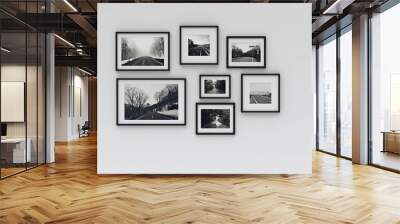 picture in photo frame on wall.Concept country road (3d rendering) Wall mural