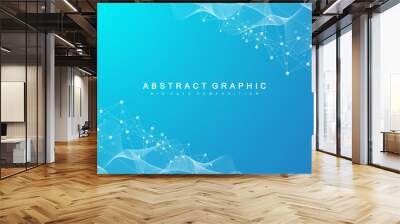 Global network connection banner design template. Header social network communication in the global business concept. Big data visualization. Internet technology. Vector illustration Wall mural