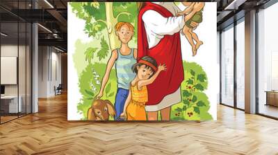 Jesus with children Wall mural