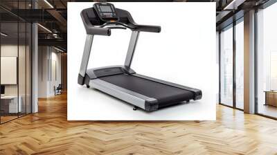 A treadmill mat, workout accessory, protective rubber mat for under equipment, isolated on white background Wall mural