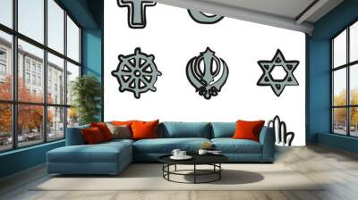 Religion Icons Freehand 2 Color Wall mural