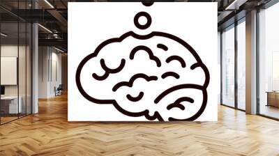 Brain idea symbol icon vector image. Illustration of the creative intelligence think design image Wall mural