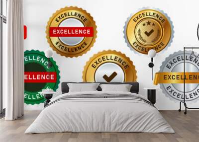 excellence circle stamp and seal badge label sticker sign for quality best ranking Wall mural