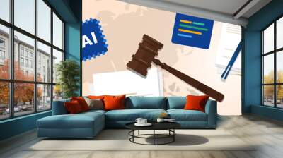 Legislation law of artificial intelligence AI concept Wall mural