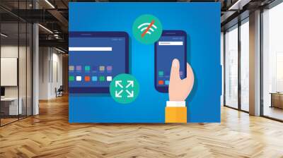 Progressive Web Apps smart phone web application development Wall mural