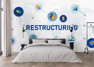 restructuring corporation business management company for profit financial economy Wall mural