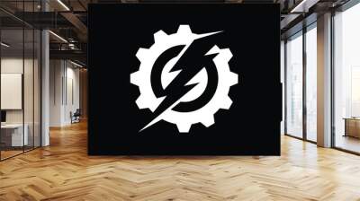 Electric logo and icon Vector design Template.Lightning Icon in Vector. Lightning Logo, Power Energy Logo Design Element, Wall mural