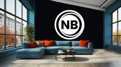 Initial Letter N B Logo Design. Monogram logo. Graphic Alphabet Symbol for Corporate Business Identity. Wall mural