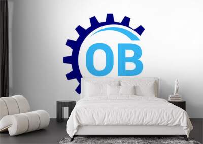 Initial Monogram Letter O B Logo Design Vector Template. O B Letter Logo Design Wall mural