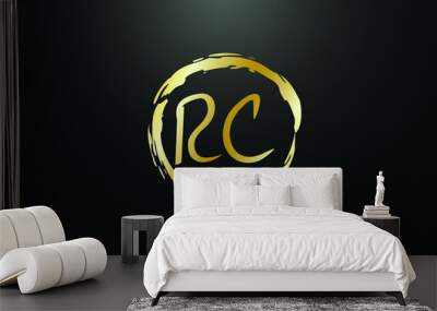 Initial Monogram Letter R C Logo Design Vector Template. R C Letter Logo Design Wall mural