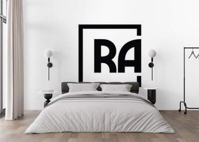 R A, RA Initial Letter Logo design vector template, Graphic Alphabet Symbol for Corporate Business Identity Wall mural