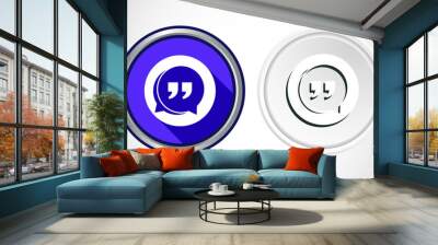 Testimonial Icon Button Set Design Illustration Wall mural