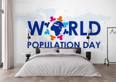 World Population Day July 11. Holiday concept. Background template vector illustration. Wall mural