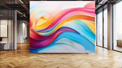 wave colorful background. generative ai Wall mural