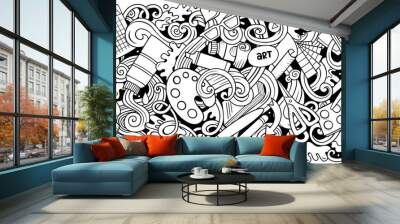 cartoon vector doodles art and design horizontal stripe illustration Wall mural