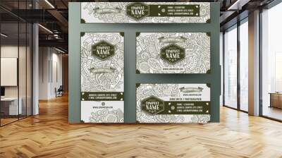 Corporate Identity vector templates set design with doodles hand drawn Octoberfest theme Wall mural