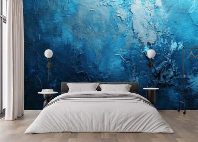 Abstract blue textured background Wall mural