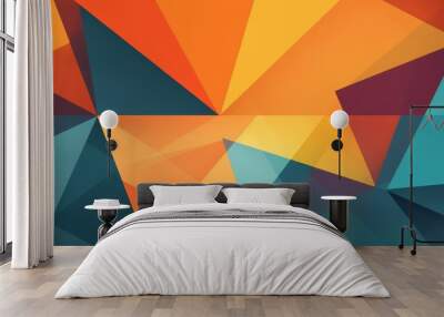 abstract geometric shapes in warm colors Wall mural