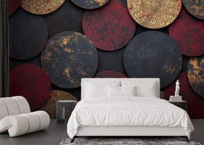 abstract metallic circle pattern background Wall mural