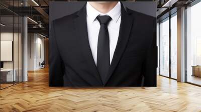 Businessman in a black suit and tie Wall mural