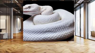 close-up of a white albino snake Wall mural