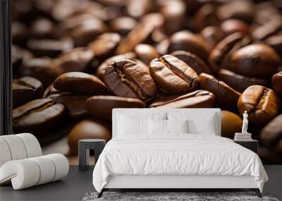 close-up of roasted coffee beans Wall mural