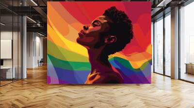 Colorful Abstract Portrait of a Woman Wall mural