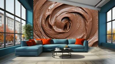 Creamy chocolate swirl texture Wall mural