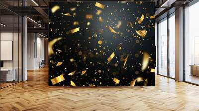 golden confetti celebration background Wall mural